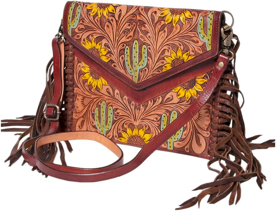American Darling Envelope Hand Tooled Genuine Leather Women Bag Western Handbag Purse | for Cute