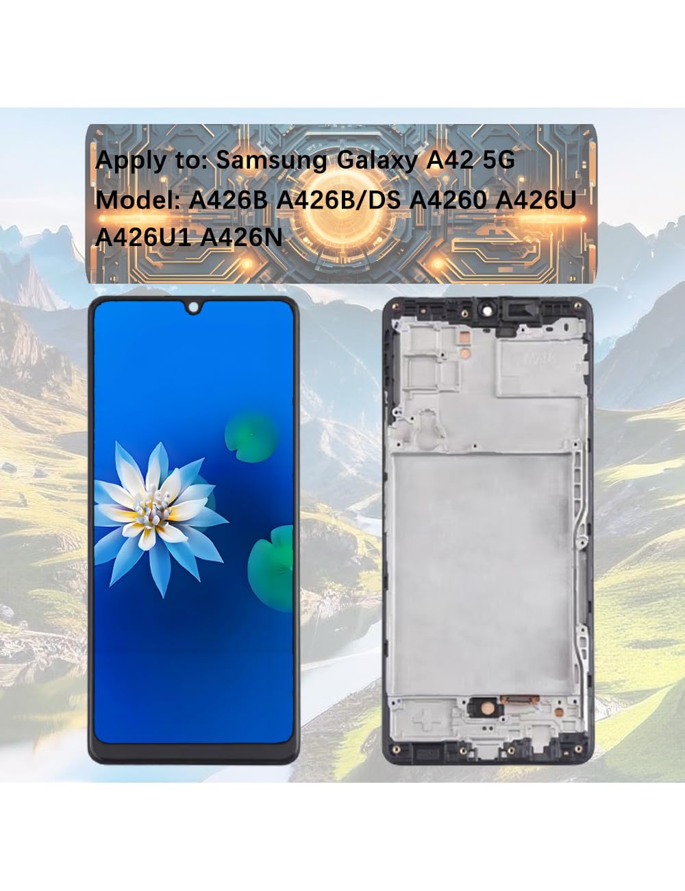 H&LYCYJ Display Schermo per Samsung A42 5G TFT con Cornice | Senza impronte digitali,Wear toolkit，TFT LCD，Display HD，Sostituire lo schermo，Per i modelli:A426B A426B/DS A4260