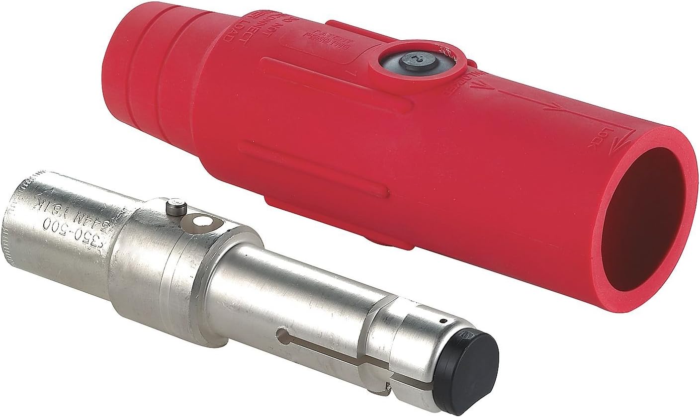 Leviton 22L22-SR 22 Series Single Pole Ball Nose Latching Male Plug, Red