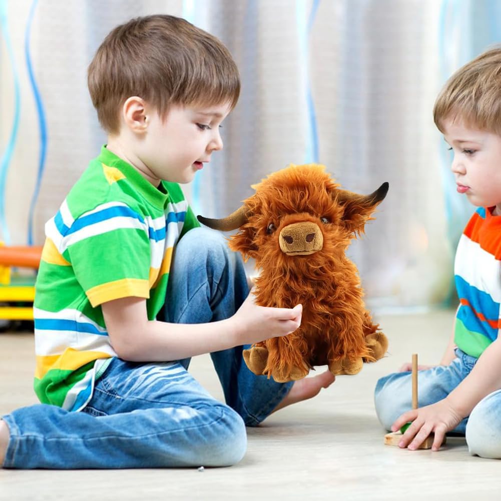 Peluche De Vaca Highland De 28 Cm – Juguete Suave Y Realista, Perfecto Para Regalar En Cumpleaños Y Navidad, Fácil De Limpiar