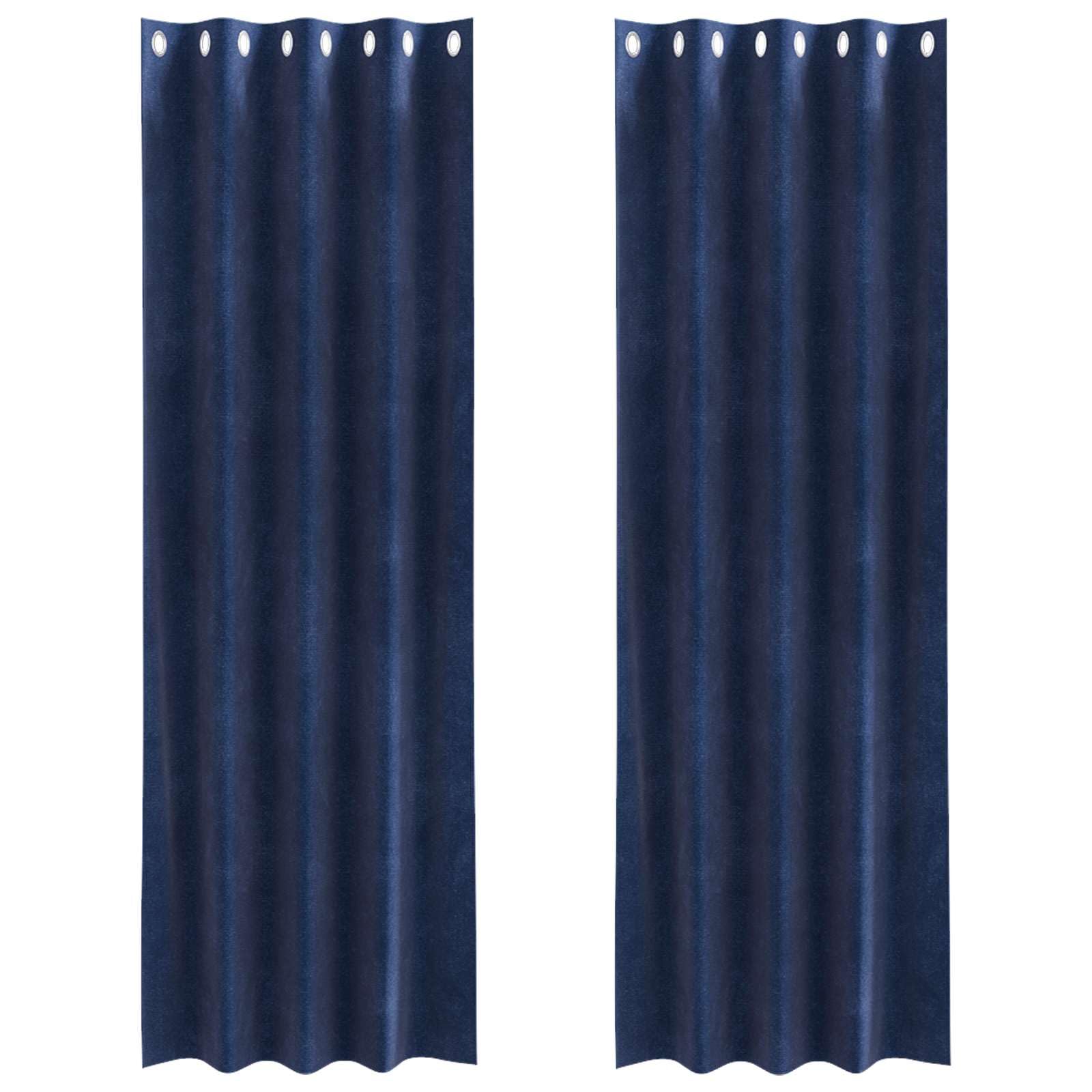 Rideaux Occultants en Velours Bleu Foncé, Lot de 2 Rideaux de Salon et Chambre à Coucher 140 x 225 cm, Double Rideau Décoratif pour Fenêtre et Intérieur Moderne