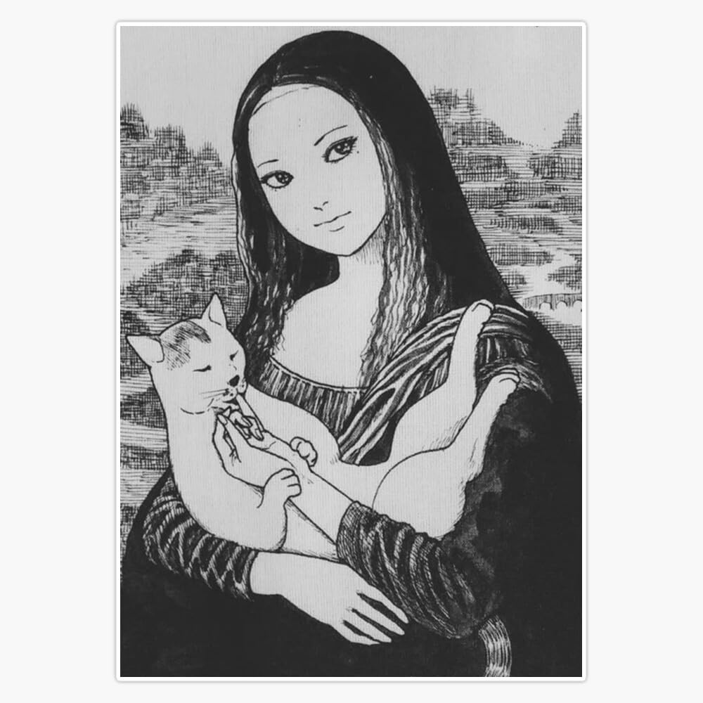 Mona Lisa by Junji Ito Sticker Vinyl Waterproof Sticker Decal Car Laptop Wall Window Bumper Sticker 5"