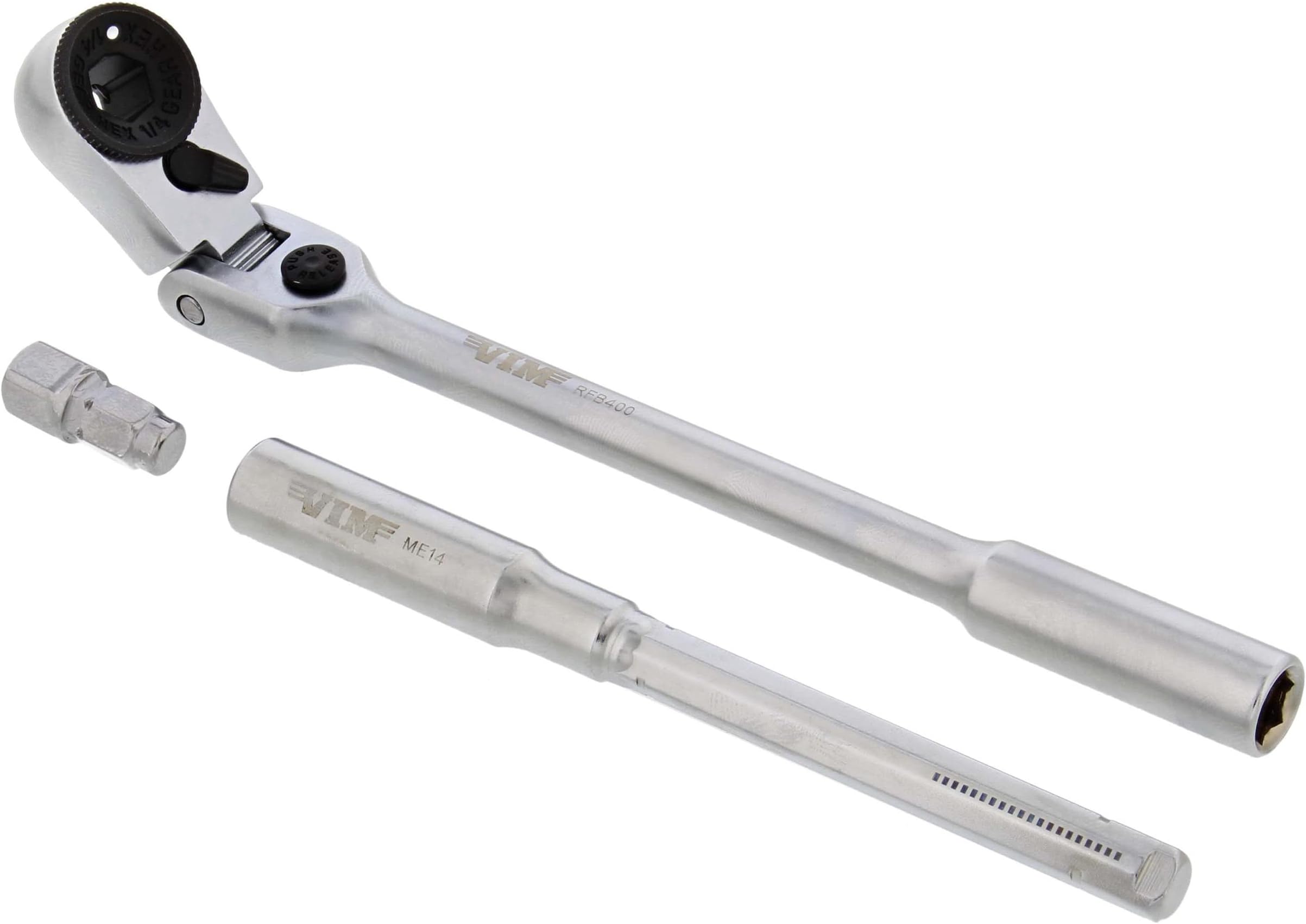 Vim Tools RFB400K 3 Piece 1/4" Mini Flex bit/Socket Ratchet and t-Handle