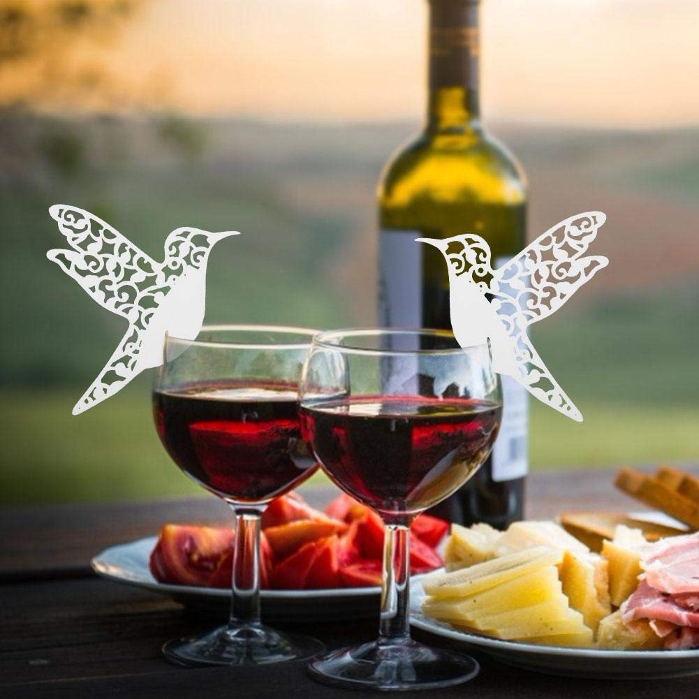 Segnaposto Matrimonio A Forma Di Uccellino - 50 Pezzi, Per Bicchieri E Tavola - Foto 5