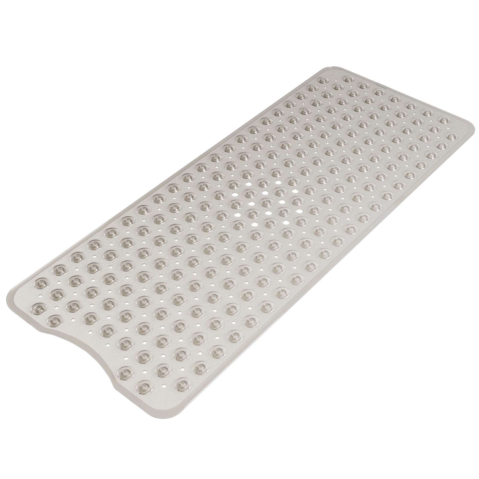 AmazerBath Shower Mat Non Slip 40 x 16 Inches, Shower Stall Mats with Suction Cups and Drain Holes, Non Slip Bath Mat for Tub for Elderly & Kids, Clear Gray