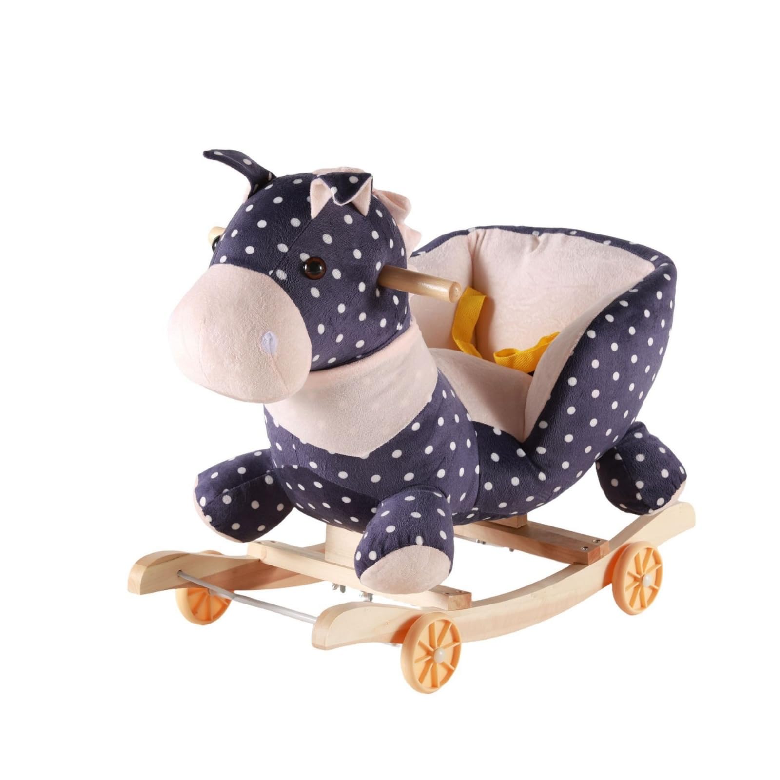 Cavallo a Dondolo con Ruote Morbido Cavalluccio a Dondolo Felpato Robusto Giocattolo per Bambini, Cameretta, color to 2, 60 28 50CM
