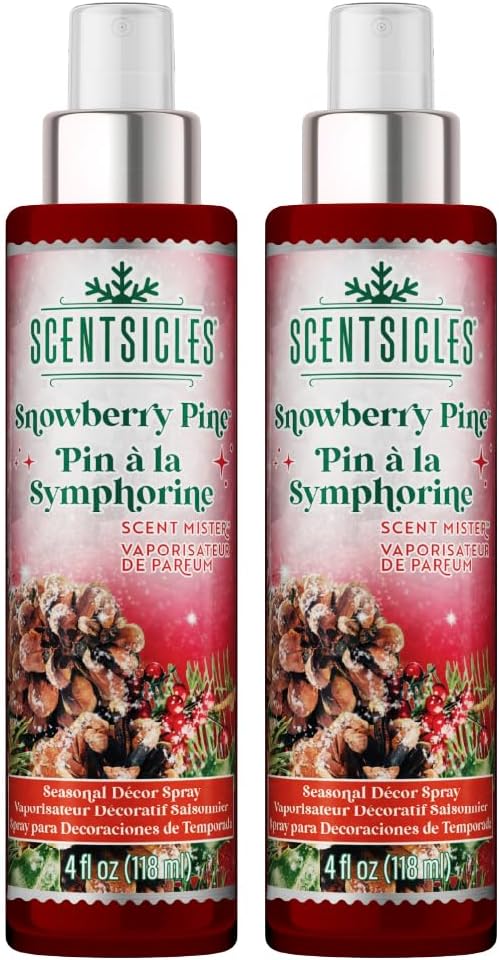 Scentsicles Snowberry Pine Scent Mister Spray 2 Pack | 4 Ounces Each Bottle