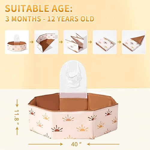 Miniatura 4 de TRENDPLAY Piscina de bolas octogonales plegable grande, da rienda suelta a la diversión para niños y mascotas, portátil e ideal para niños pequeños