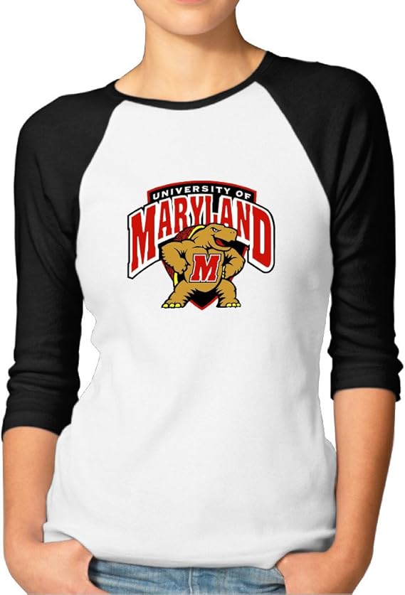 Amazon 大学のメリーランド州 College公園ファッションレディース3 4スリーブtシャツtee Us サイズ M カラー ブラック Tシャツ カットソー 通販