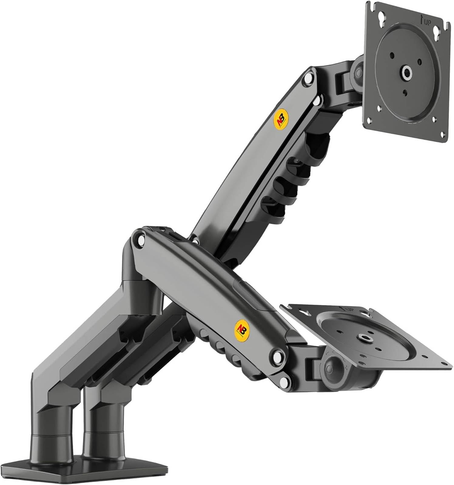 Soporte de Escritorio para 2 Pantallas LCD LED de 17 a 32 Pulgadas, Ajuste en Varios Ejes, pivote, Muelle de Gas de hasta 2 x 9 kg
