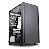 T3 Compact Mini Tower Micro-ATX PC Case - 2 x 120mm Fans Pre-Installed, Full Tempered Glass Side Panel, mATX, Mini-ITX Gaming Computer Chassis