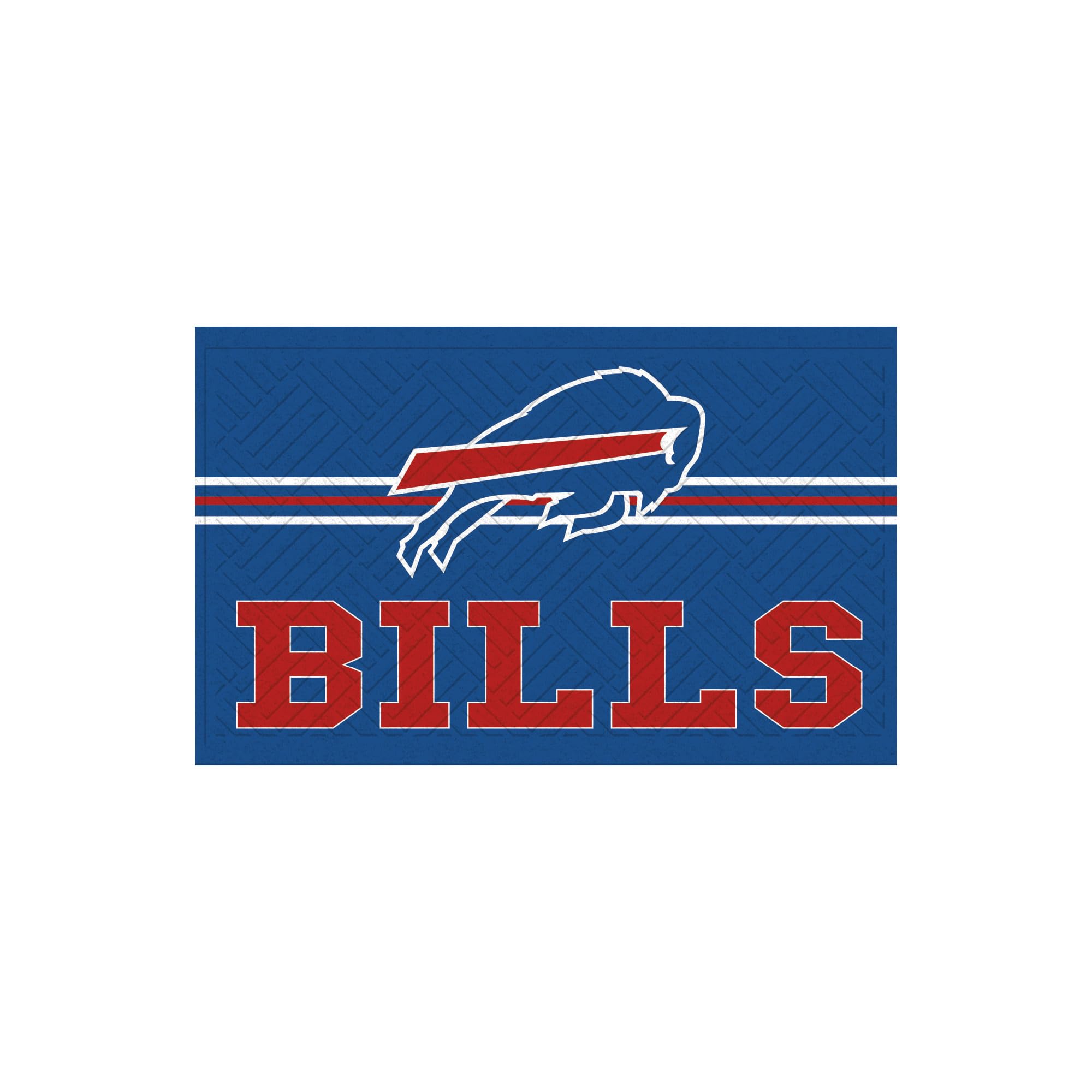 Team Sports America NFL Entrance Doormat | 28 x 16 Inches | Embossed Cross Hatch | Non - Slip Backing | Indoor and Outdoor Home Décor (Buffalo Bills)