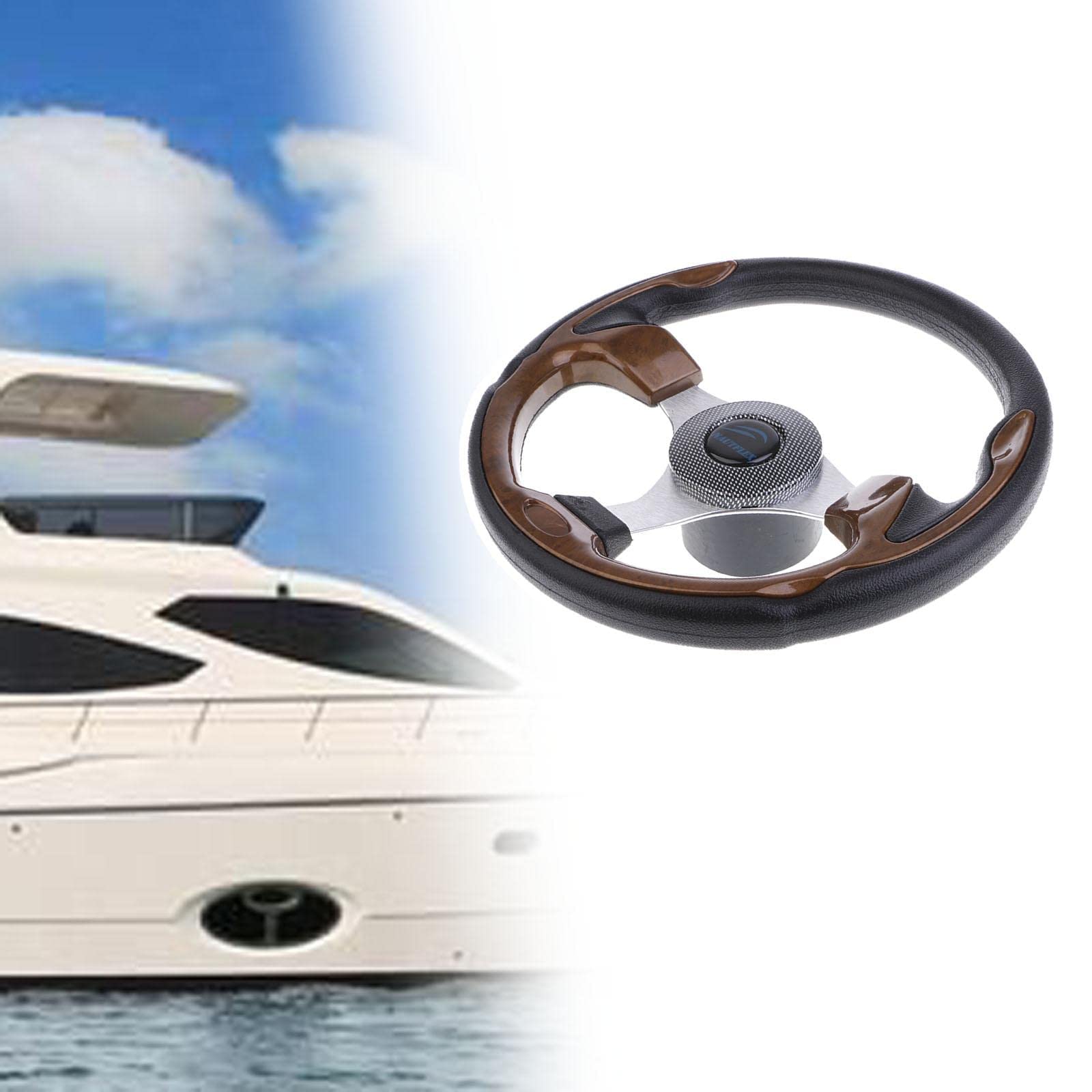 zalati Volante a 3 razze con impugnatura in schiuma per barca da 3/4" Marine - 32cm