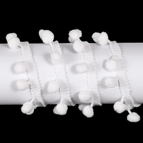 Miniatura 3 de uxcell 10 yardas con flecos de pompones, accesorio de costura de cinta, manualidades, para el hogar, cortinas, ropa, almohadas (0.472 pulgadas,