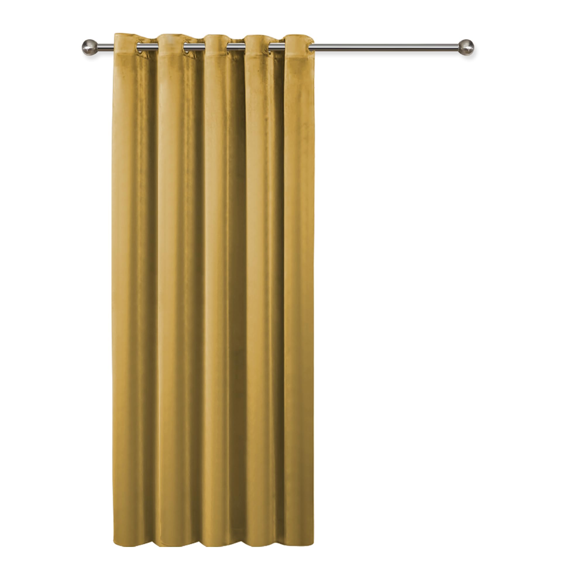 Ir Imperial Rooms Ochre Imperial Rooms Crushed Velvet Curtains 66X84 Inch Blackout Curtains For Living Room Super Soft Privacy Protection & Thermal Curtain 1 Panel With Matching Tieback