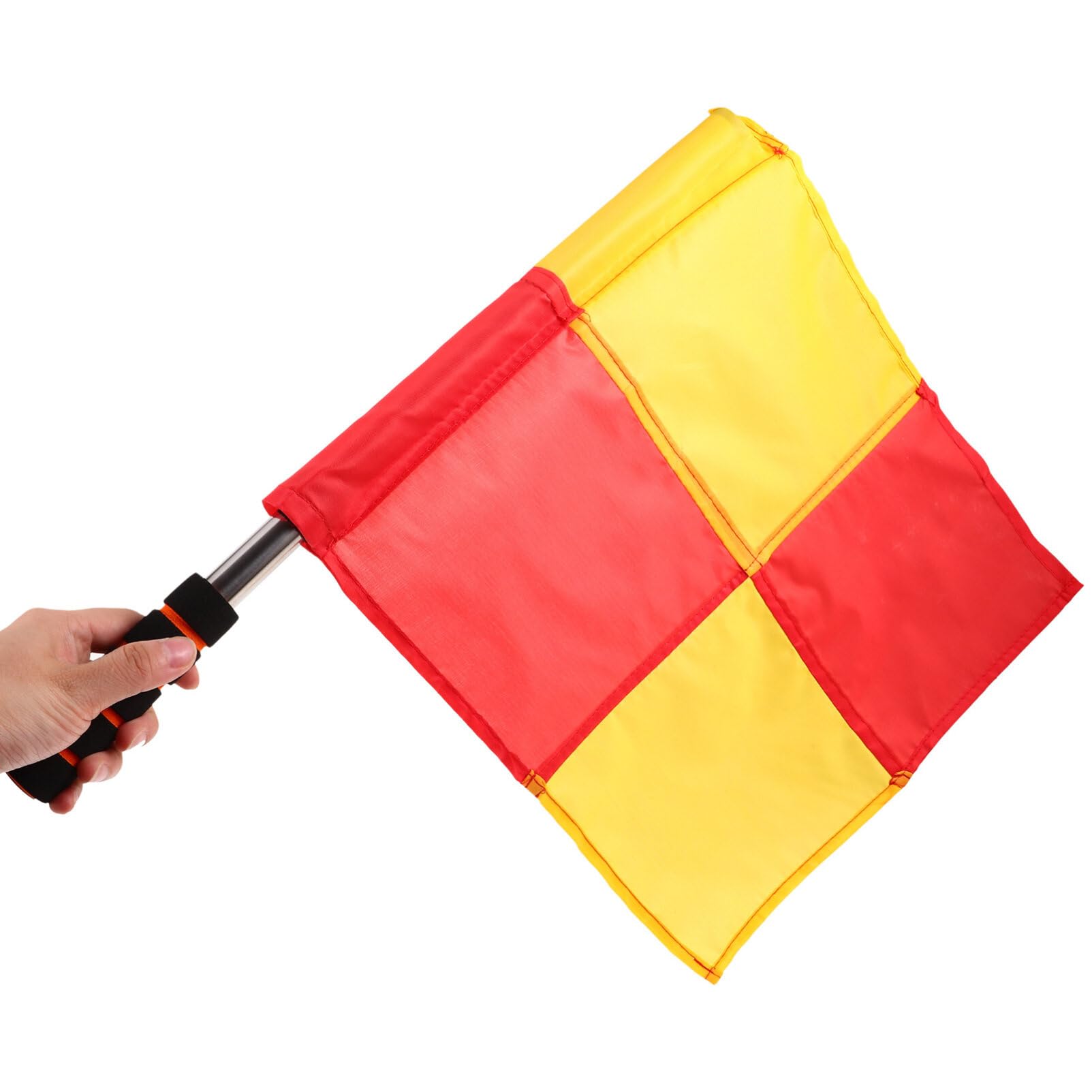 Yardwe Portable Referee Flags Metal Pole 2 Pack Signal Flags for Sports Soccer Rugby and Hockey