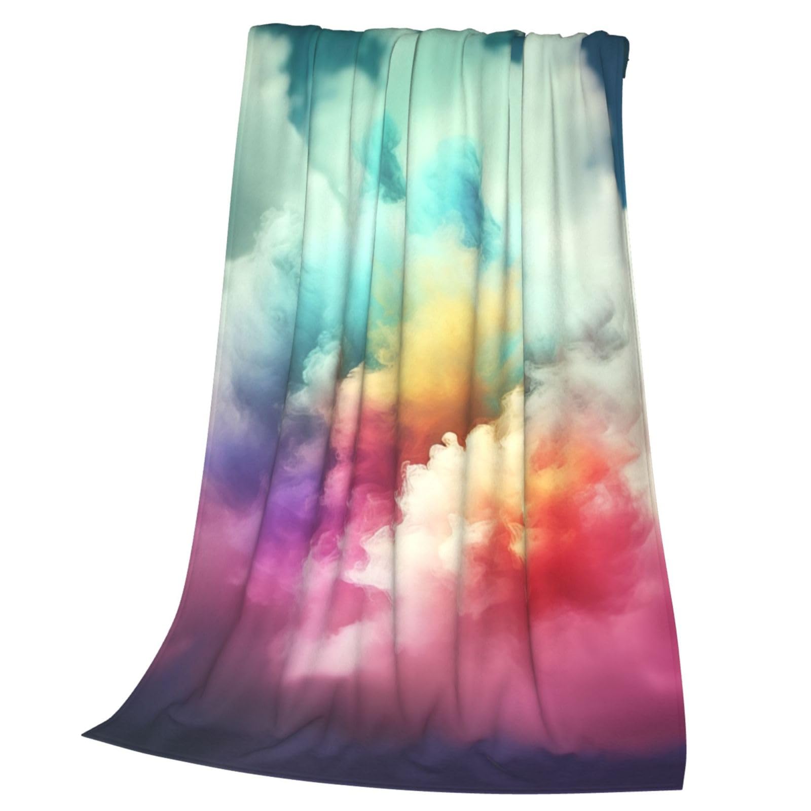 Couverture pour canapé en flanelle haut de gamme imprimée nuage coloré