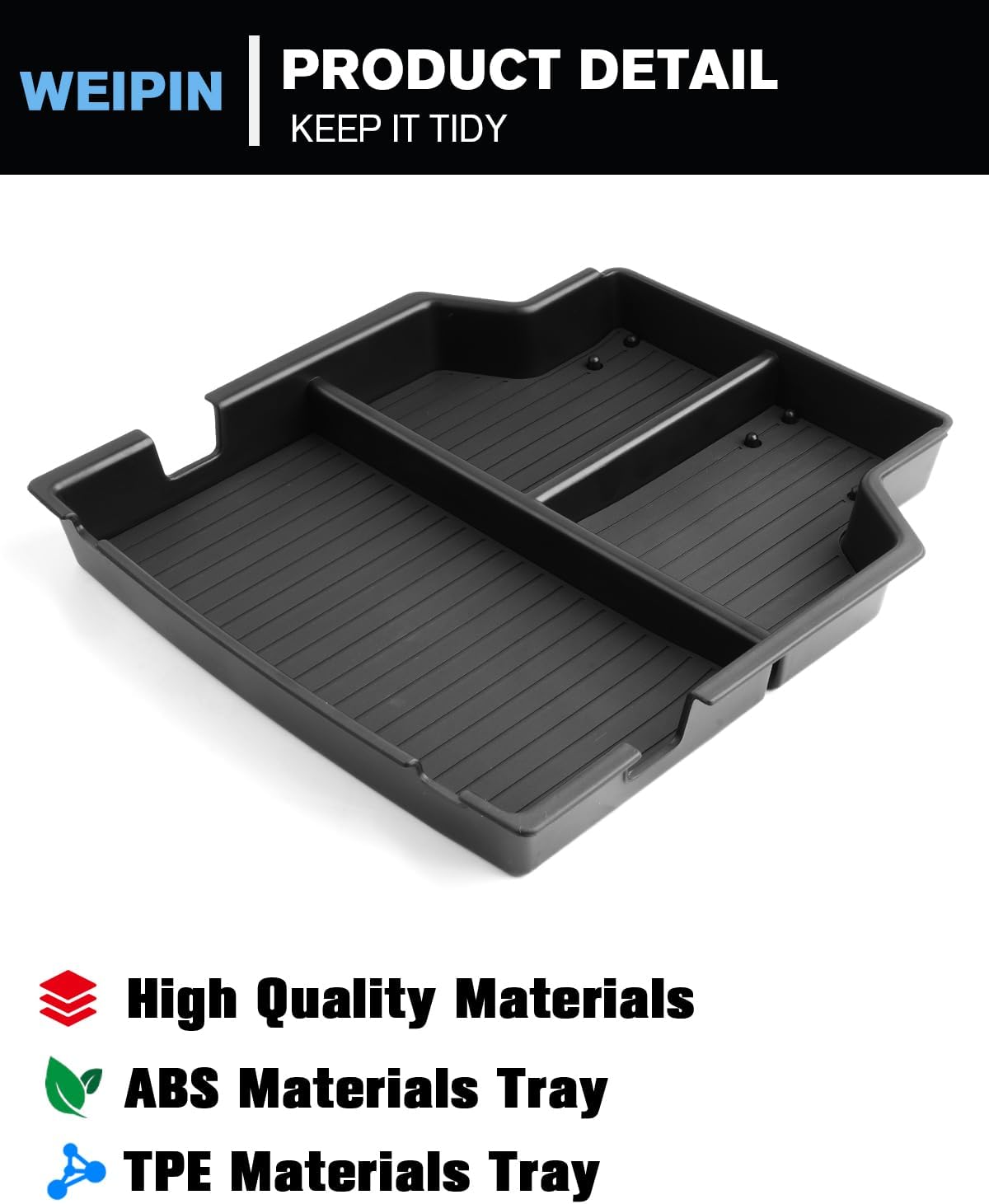 for Center Console Upper Armrest Organizer ABS Materials Compatible with 2014–2019 Silverado/Sierra 1500&2015–2019 Silverado/Sierra 2500HD/3500HD – Split-Bench Folding Seat
