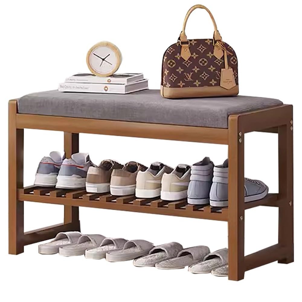 Meuble de rangement de chaussures en bois pour aménager un couloir ou un salon chaleureux
