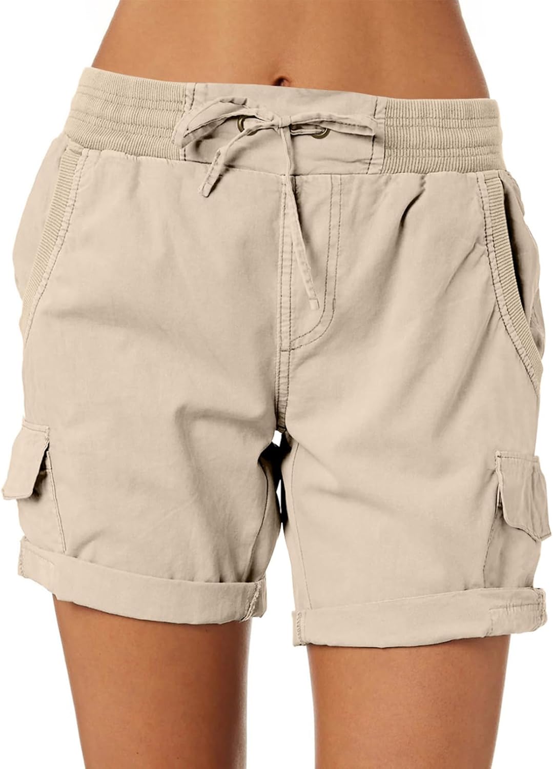 Dokotoo Womens Relaxed Fit High Waist Casual 4 Pocketed 2024 Hiking Outdoor Summer Shorts S-XL