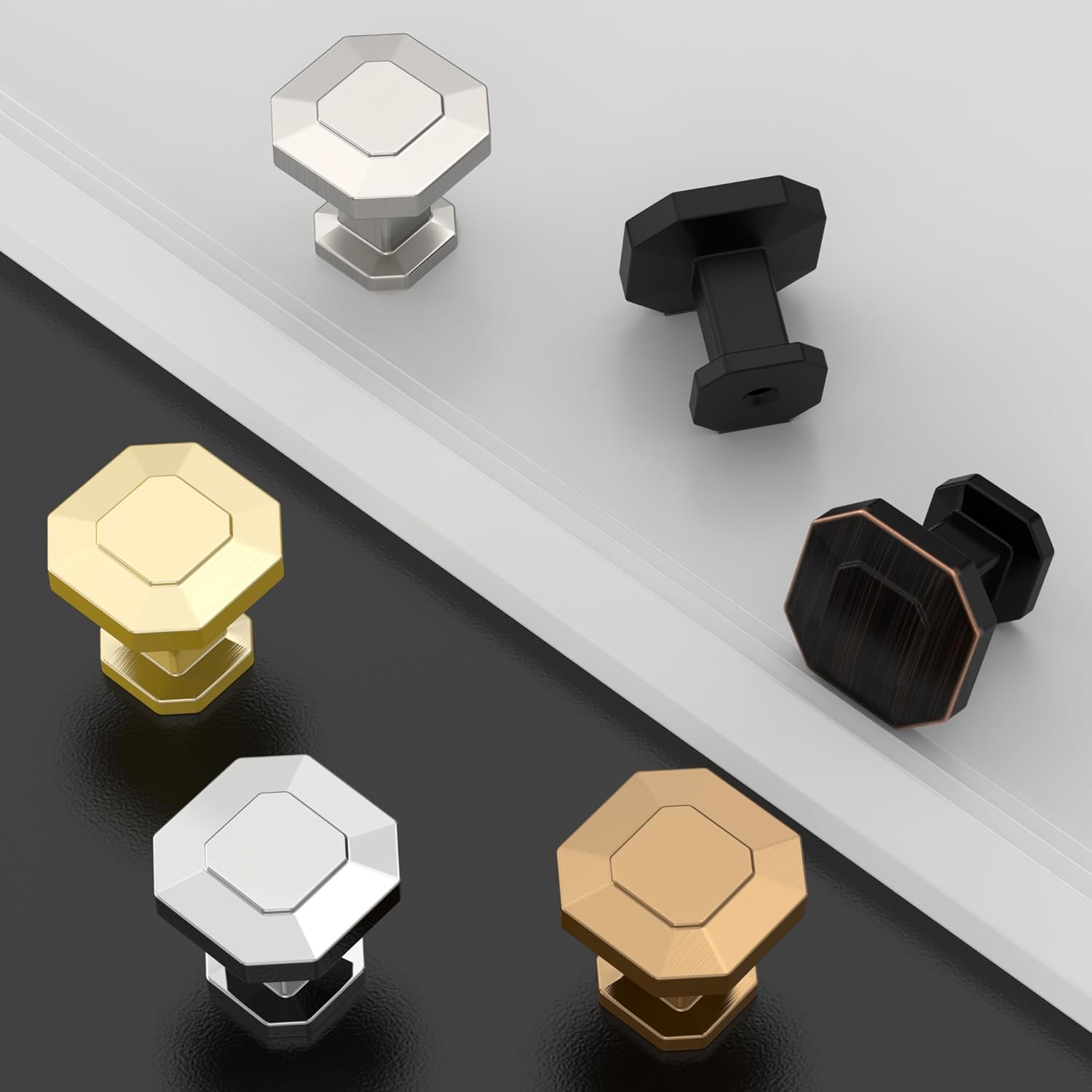 Asidrama 10 Pack Single Hole Center Oil Rubbed Bronze Kitchen Cabinet Knobs, Cabinet Knobs Kitchen Cabinet Hardware for Cupboard