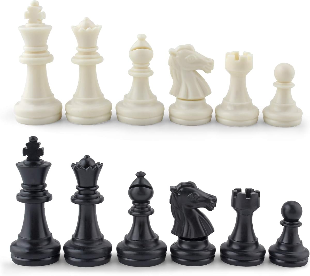 Juego de ajedrez de plástico magnético DINOBROS solo piezas para el reemplazo de piezas faltantes - Juego completo de 32 peones de juego no ponderados