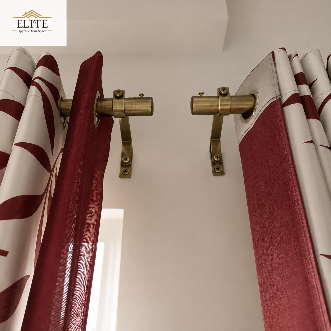 Elite Heavy Brass Antique Decorative Round Curtain Rod End Cap Finials for Door and Window 1 Inch Curtain Rod Accessories- 4pcs (Brass Antique) — Amazon image 8