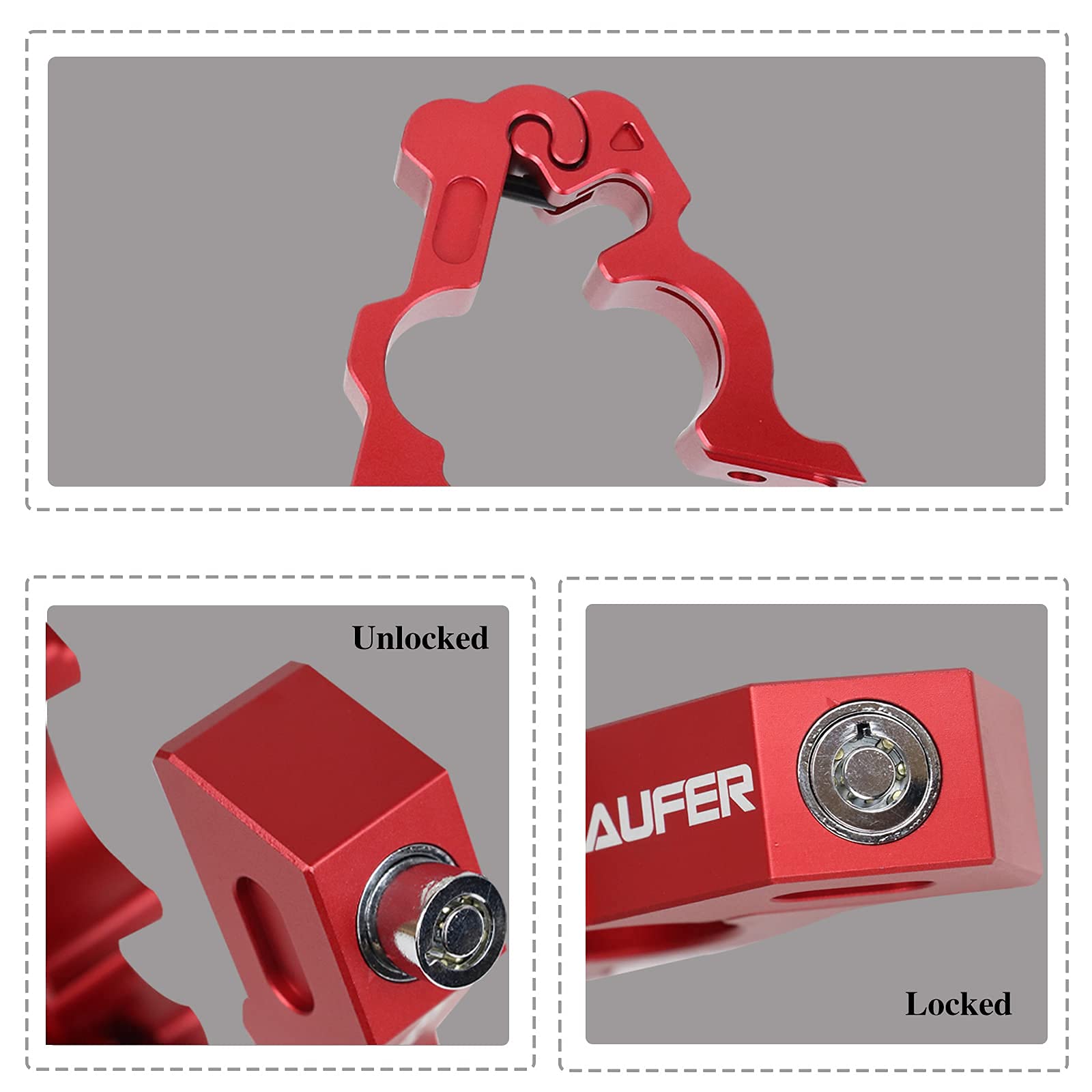 AUFER Universal Heavy Duty Motorcycle Grip Handlebar LockAnti Theft Brake Lever Locking Compatible With For Motorbike Sports Bikes Scooter Mopeds ATVs