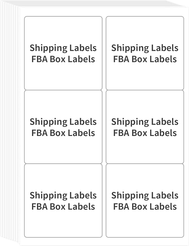 Printable Sticker Paper, 3-1/3" x 4" Shipping Address Labels 180 Blank Mailing Labels for Laser & Inkjet Printers, 6 per Page Label Stickers, 30 Sheets