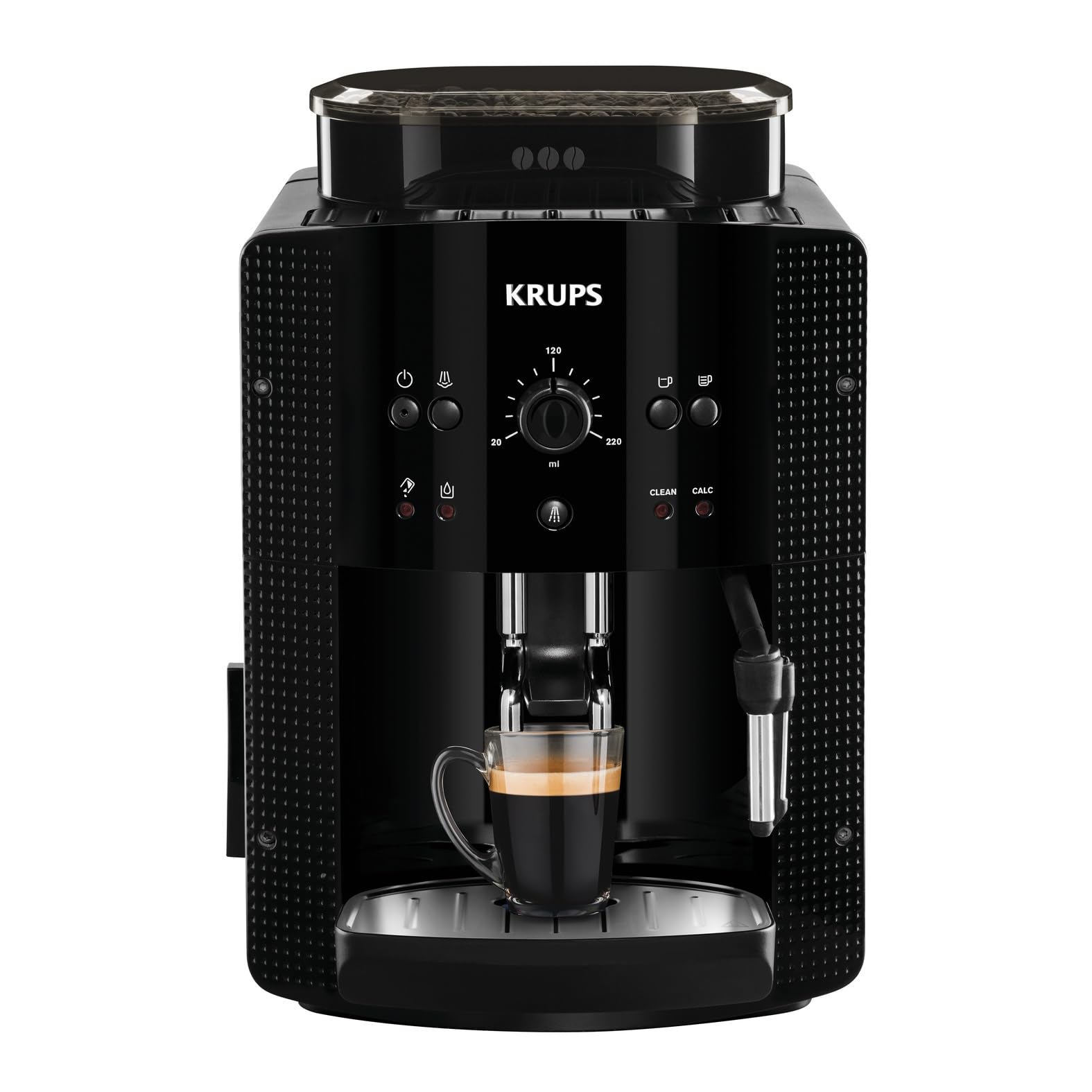 Krups Roma Kaffeevollautomat mit langlebiger Metall-Brühgruppe, Espresso, Cappuccino & Kaffee auf Knopfdruck, 1,7 l Tank, 3 Temperaturstufen und Mahlgradeinstellungen, automatische Kaffeemaschine