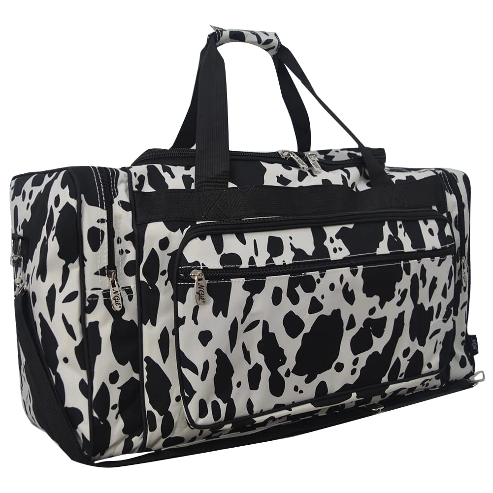 NGIL Canvas 23" inch Duffle Bag (Cow Splatter-Black)