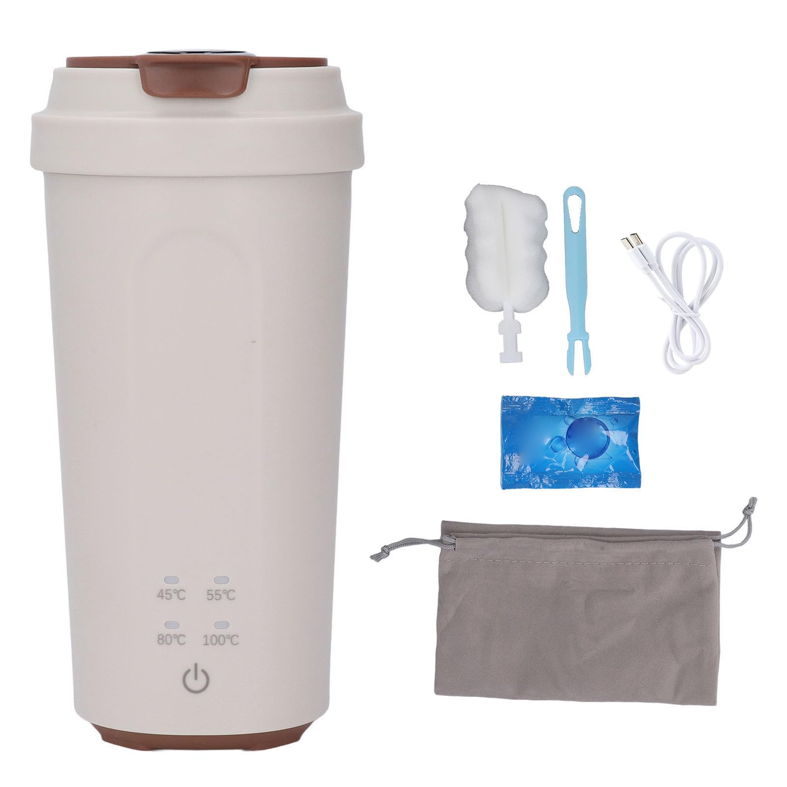 Bollitore elettrico da viaggio, 500ml 300W ricaricabile 5000mAh Bollitore acqua calda ad ebollizione rapida Regola temperatura acqua Bollitore elettrico portatile
