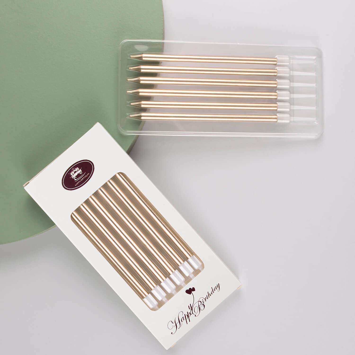 Happy Space - 6pcs Champagne Gold Metallic Birthday Candles. Cake/Cupcake Decoration for Birthdays/Anniversary/Baby Shower/Golden Jubilee-image-10
