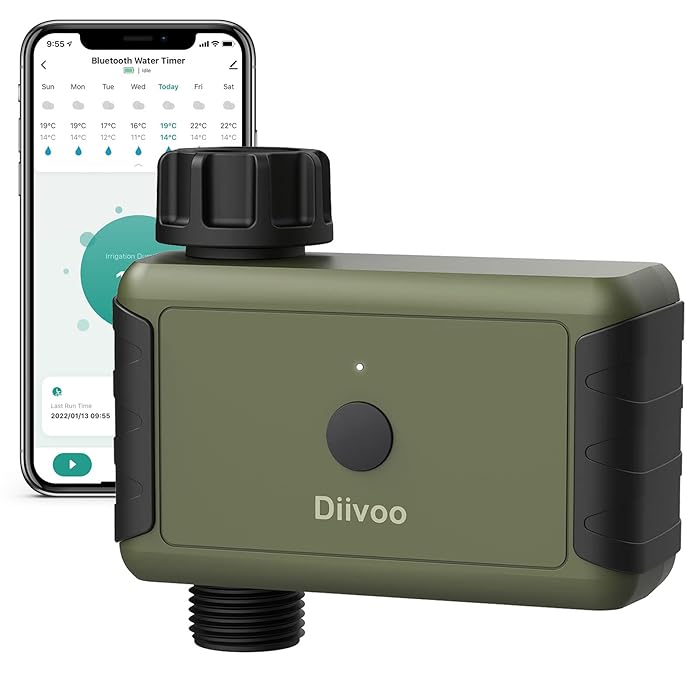 Buy Smart Water Timer, Diivoo Bluetooth Sprinkler Irrigation Timer with