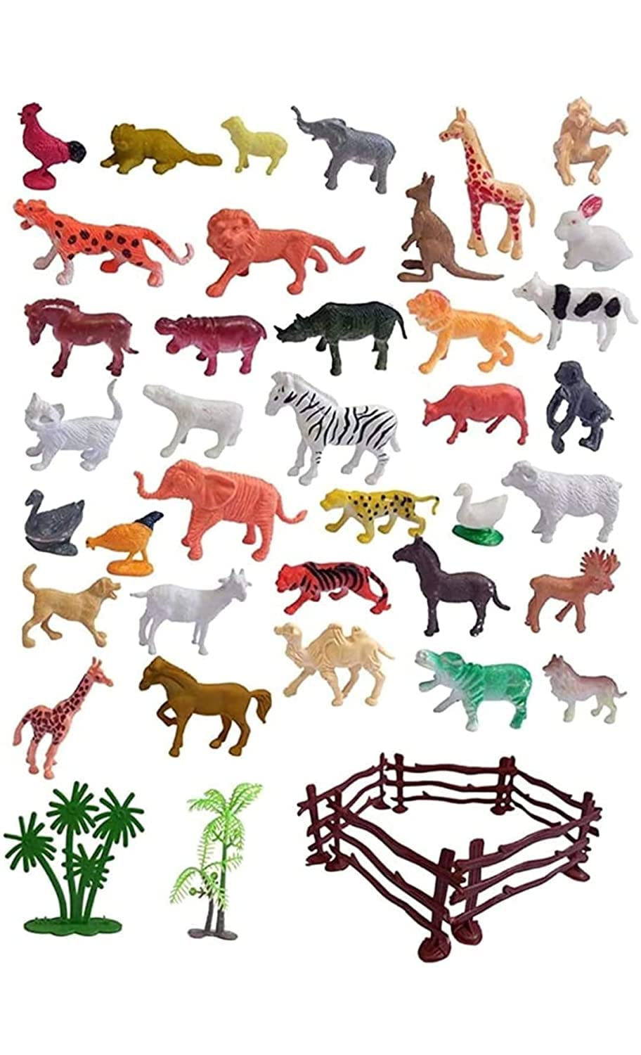 IMTION Kids Combo Set (Zoo Wild Animal Set 12 Pcs + Free 2 Pcs Lattu Toy with Thread for Kids) Animals Set for Kids, Different Zoo Wild Jungle Animal Toys, Animal Zoo Set for Kids