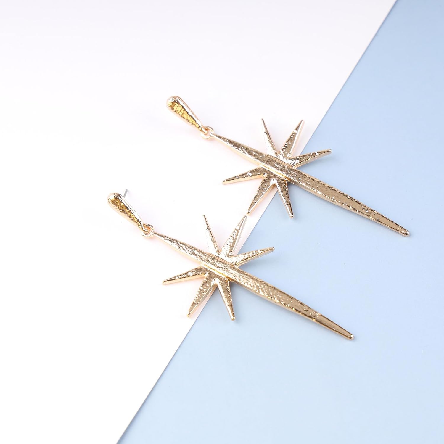 Andelaisi Boho Exaggerated Star Dangle Earrings Vintage Star Drop Earrings Gold Large Star Earrings Personalized Star Bar Earrings Jewelry for Women - Image 3