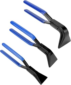 QWORK  3 Pcs Sheet Metal Bender Set, Sheet Metal Tools, Seaming Pliers, Straight 45 90 Degree