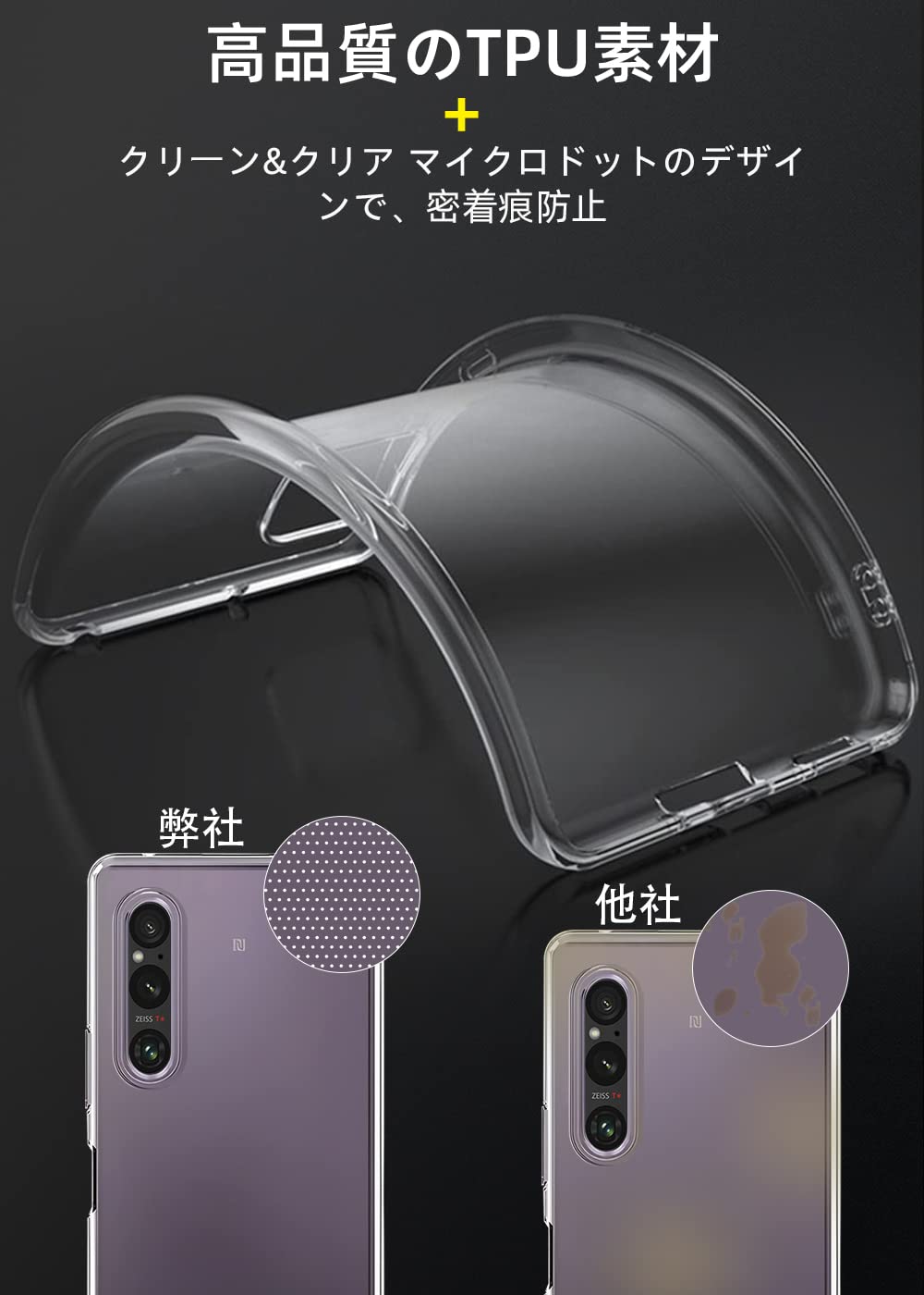 Amazon.co.jp: Xperia 1 V ケース レンズ保護 透明 耐衝撃 衝撃吸収 防