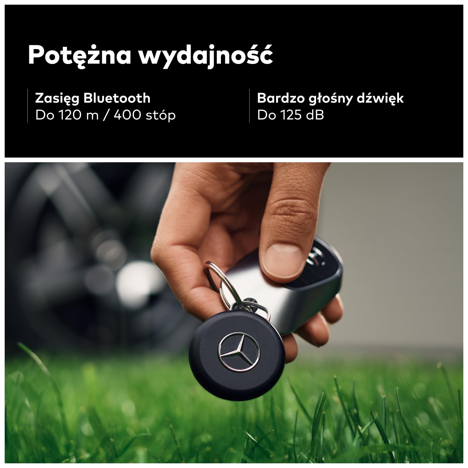 Chipolo LOOP – Edycja Mercedes-Benz: ładowalny lokalizator kluczy i toreb | kompatybilny z aplikacją Znajdź (Apple) i Centrum lokalizacji (Android); alerty o pozostawieniu i znajdowanie telefonu