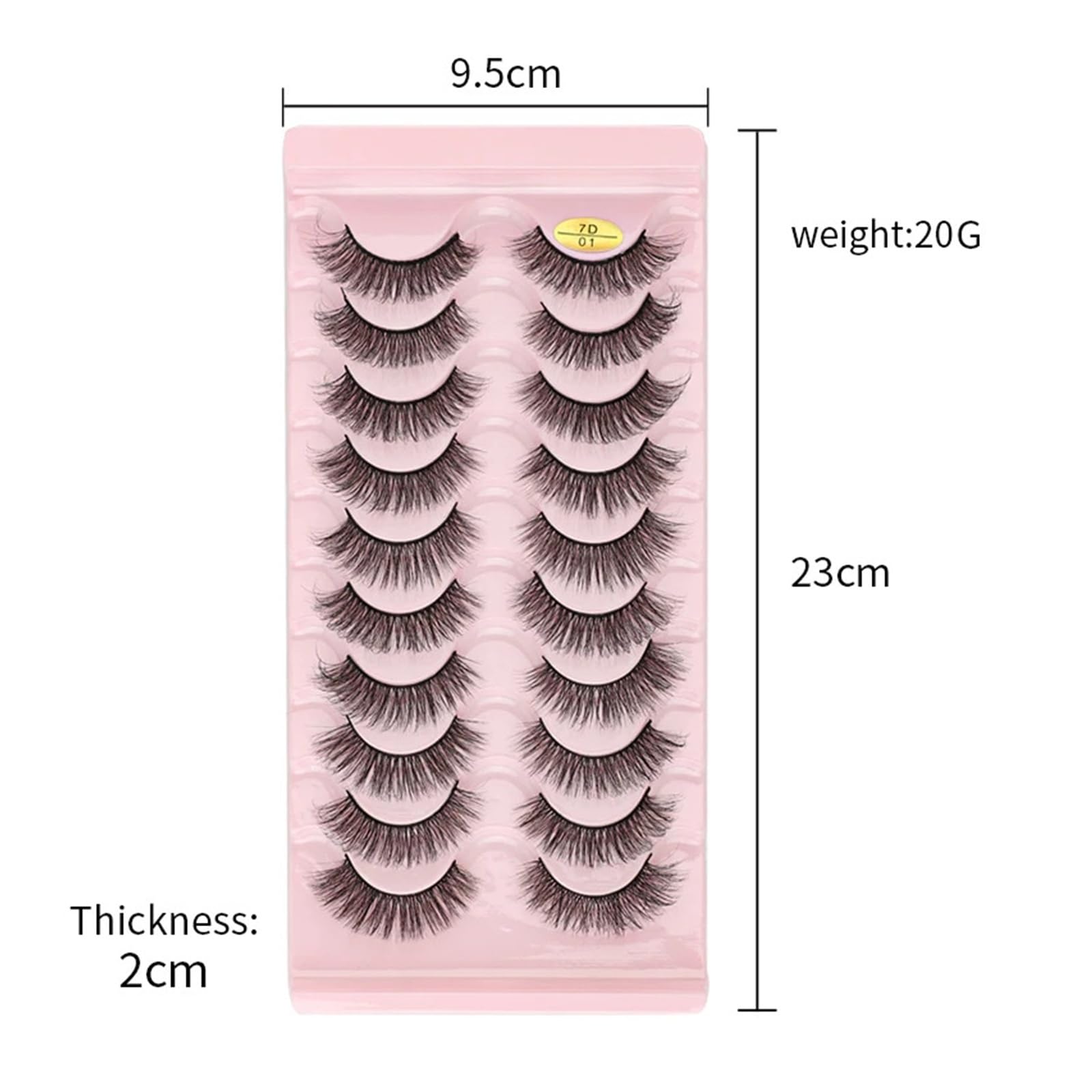 UAMOU Ciglia volume soffici e dense arricciature russe ciglia finte estensione occhi visone ciglia russe fatte a mano Cheerfully (Color : 10pairs 7D-21, Size : 5 Boxes)