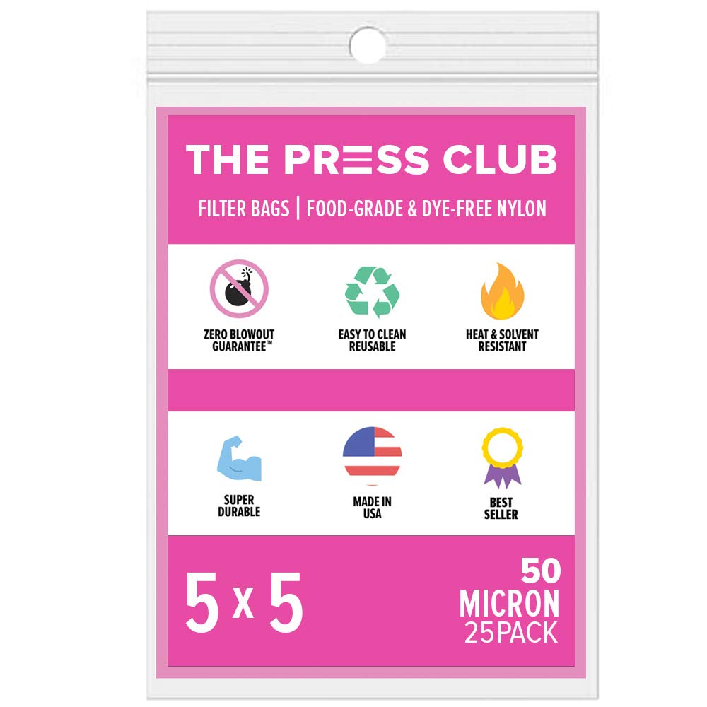 50 Mikron | Premium Nylon Teefilter Press-Siebbeutel | 12,7 x 12,7 cm | 25 Stück | Alle Mikrometer und Größen erhältlich