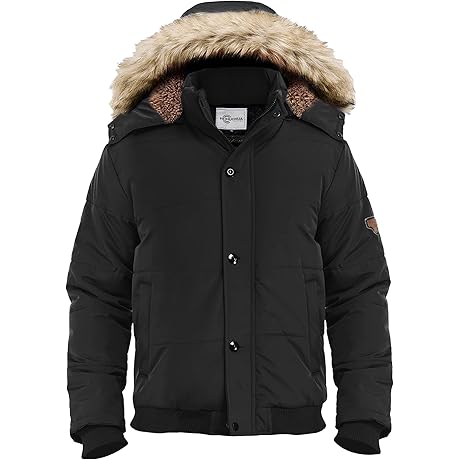 Men's Cozy Winter Coat with Removable Fur-Lined Hood