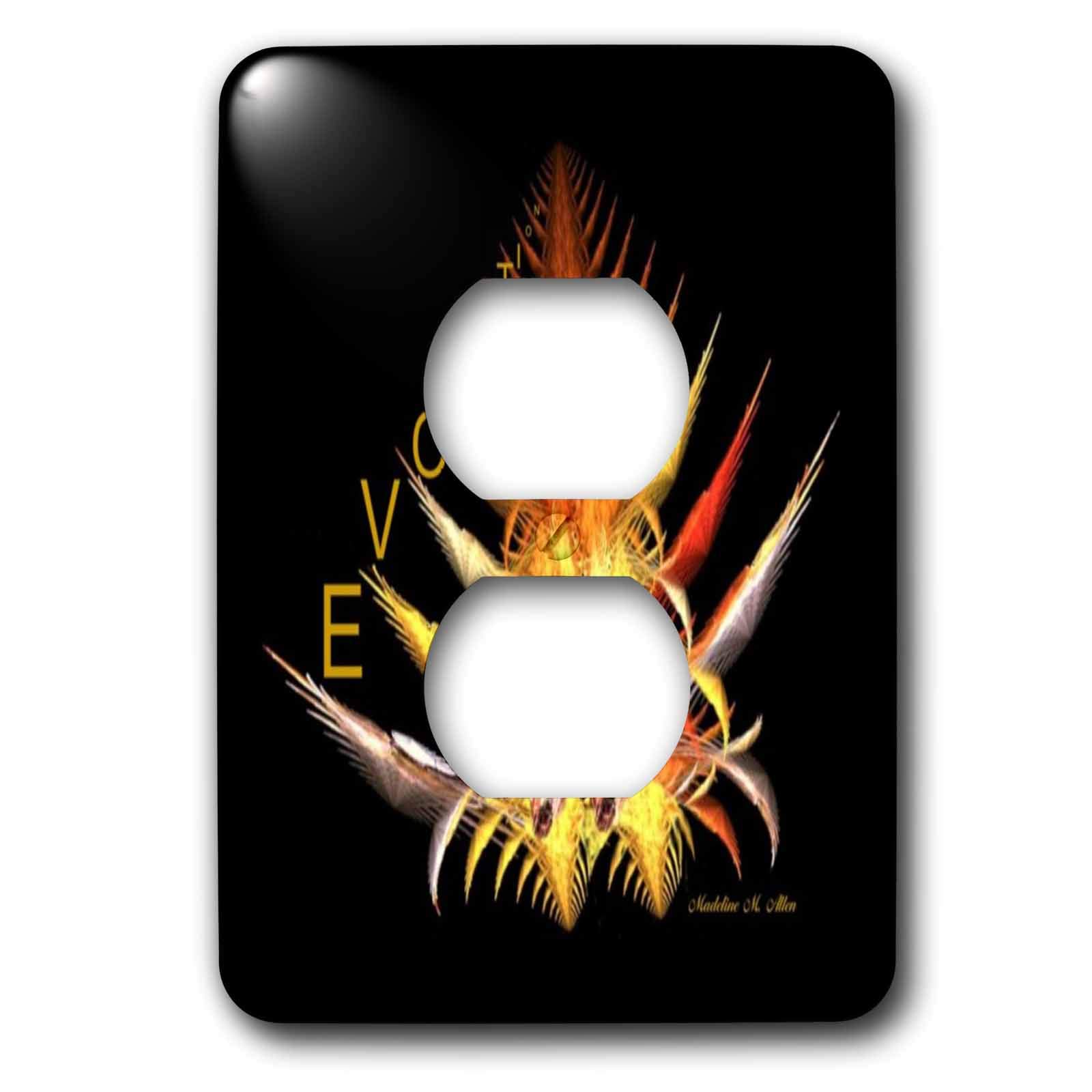 Spine of Evolution graphisme multicolore sur plaque double prise 15,2 cm 3dRose LSP_6689