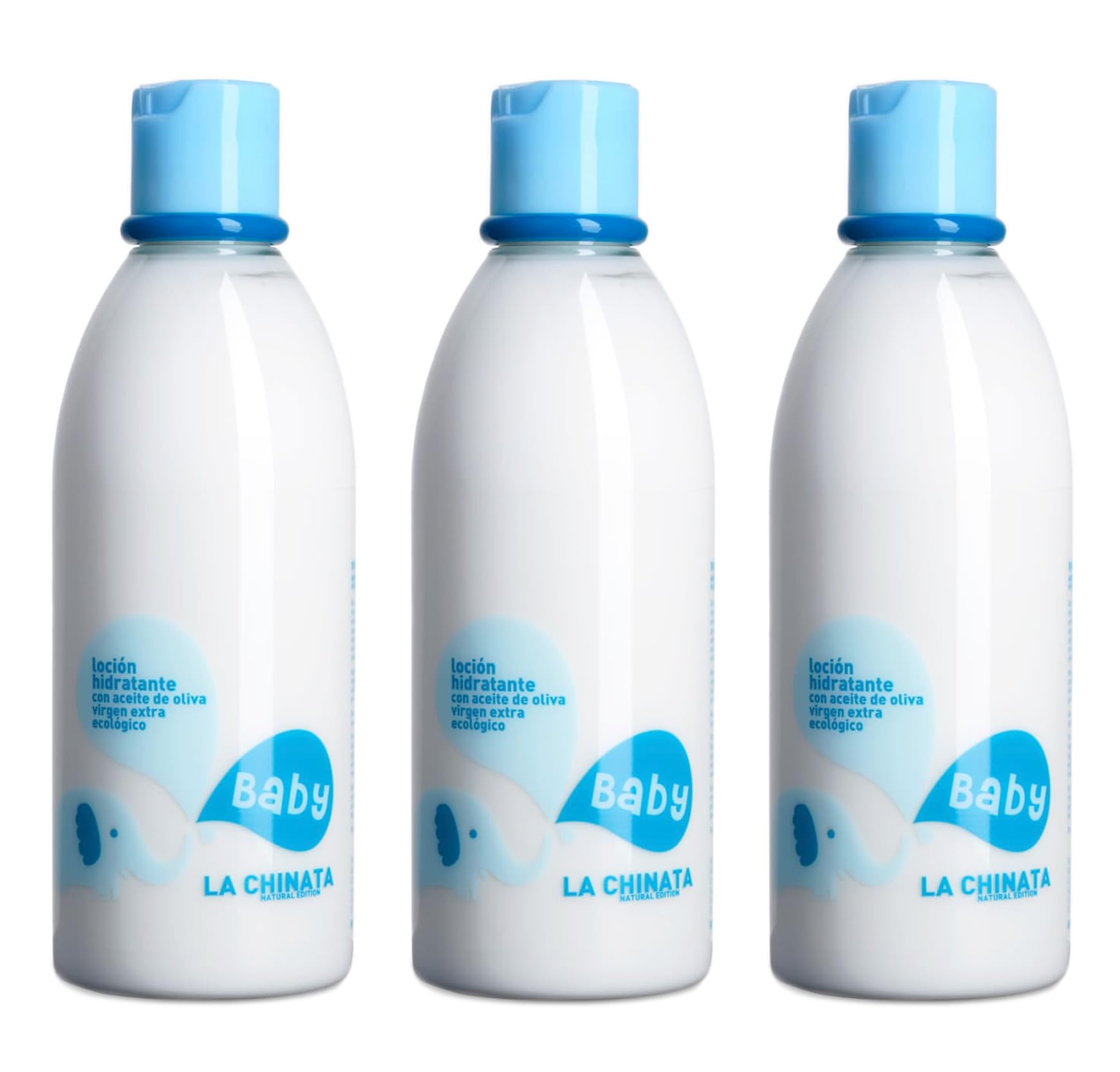 Pack 3 Loción Hidratante Baby con AOVE - La Chinata - Hidratación Profunda para Piel Sensible - Fórmula Suave y Natural para Bebés - Apto para Uso Diario - 250ml - Cuidado Delicado Infantil