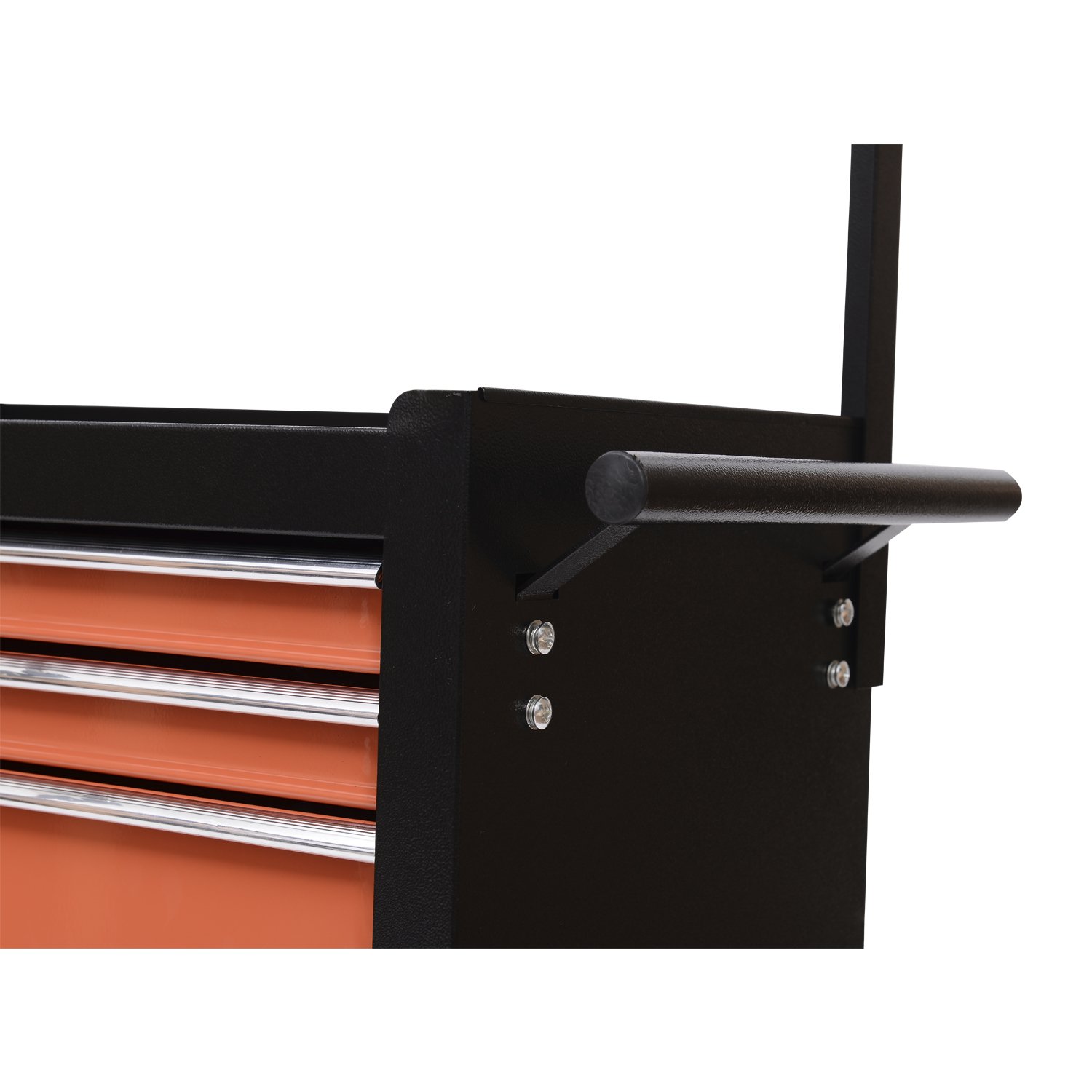 HOMCOM Carrello Porta Utensili Attrezzi 61.5 x 33 x 76cm Nero e Arancione | Attrezzatura, con Cassettiera