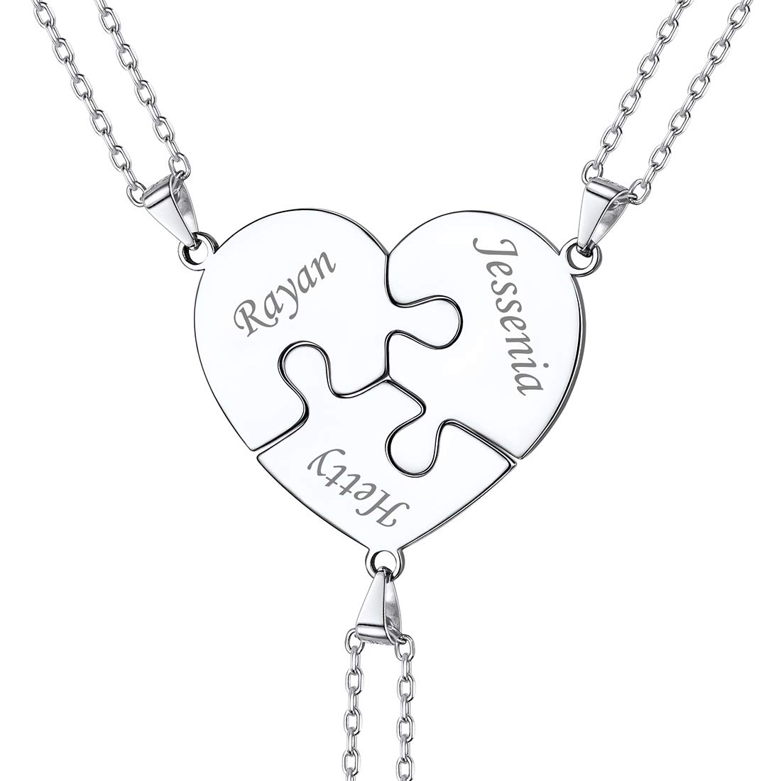 U7 2 3 4 5 6 PCS Collana Pendente Cindolo Puzzle Cuore Catena Regolabile 40 45 50 cm Acciaio Inossidabile/Placcato Oro 18K Gioiello per BBF Coppia Amici Famiglia Argento Nero Oro - Personalizzabile