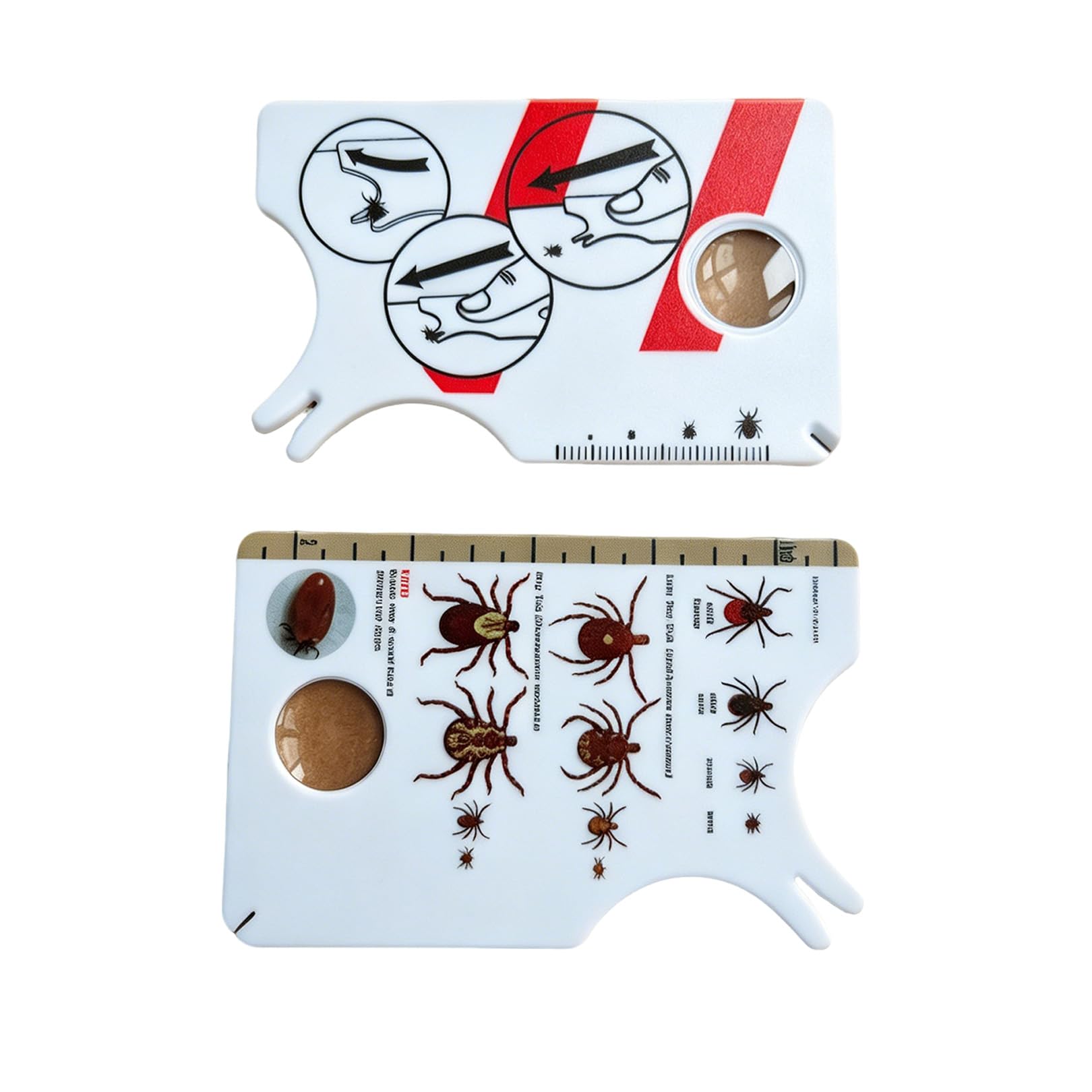 2 Pack Tick Remover Tools for Dogs,Magnifying Removal Card and Tool Set