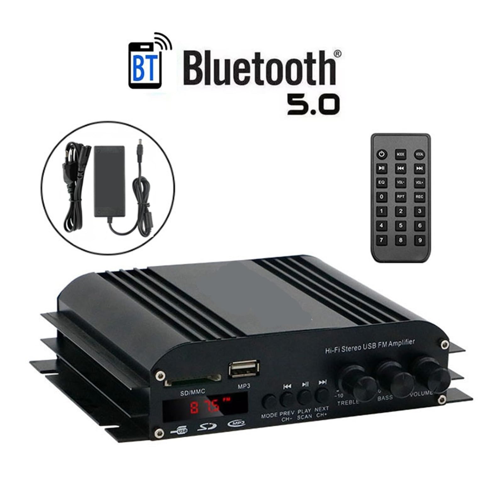Amplificatori audio S-269 Amplificatore digitale Bluetooth HiFi stereo a 4 canali AMP FM USB Telecomando Per l'home cinema