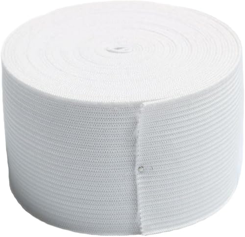 Miniatura 4 de RERIVER Banda elástica de punto pesado negro de 3 pulgadas de ancho, carrete elástico de punto de costura de 3 yardas