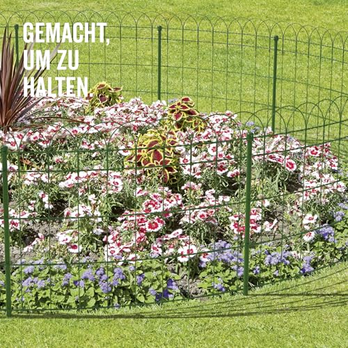Alberts 611842 Ziergeflecht Rondo | Beeteinfassung, Teichzaun und Gartenzaun | Höhe: 40 cm, Länge: 10 m, Maschenweite: 150 x 90 mm | verzinkt, grün